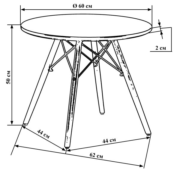 Стол журнальный DOBRIN SHELLEY, ножки светлый бук, цвет чёрный — изображение 5