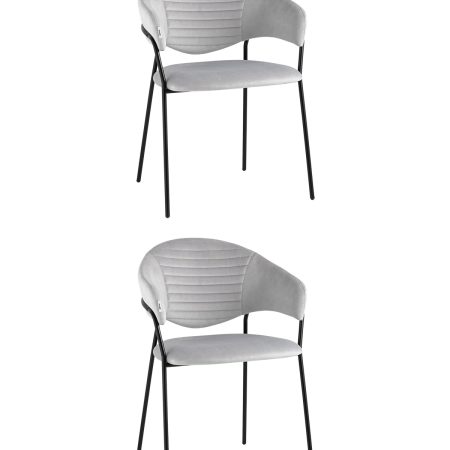 Стул Алексис велюр серый 2 шт