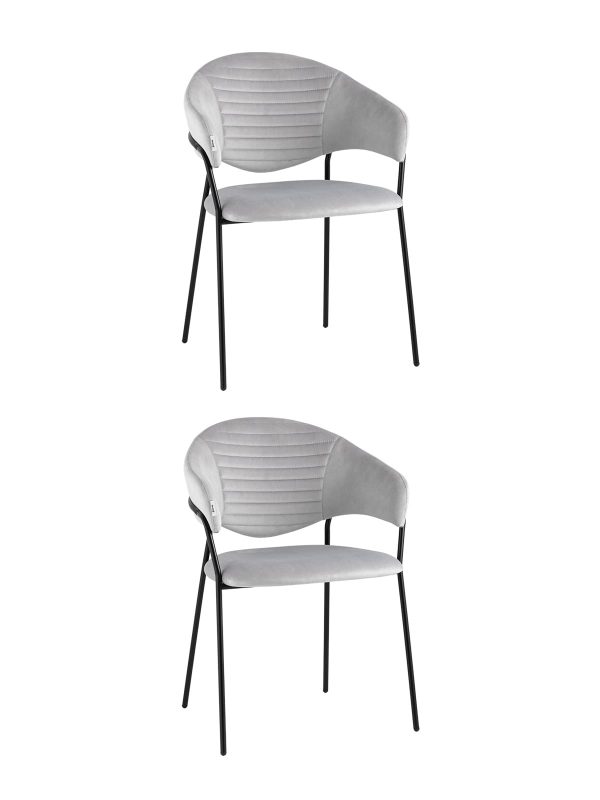 Стул Алексис велюр серый 2 шт