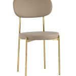 Стул Барбара экокожа бежевая золотые ножки