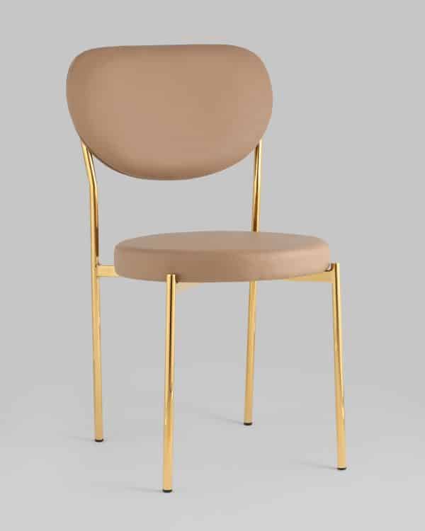 Стул Барбара NEW экокожа бежевая золотые ножки — изображение 2