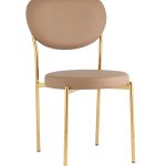 Стул Барбара NEW экокожа бежевая золотые ножки