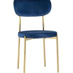 Стул Барбара велюр синий золотые ножки