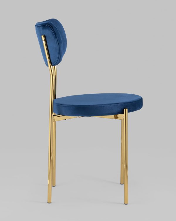 Стул Барбара велюр синий золотые ножки — изображение 3