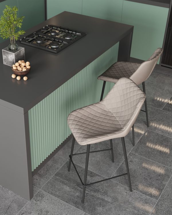 Стул барный Arch экокожа серый — изображение 2