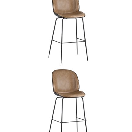 Стул барный Beetle PU со спинкой бежевый 2 шт