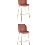 Стул барный Beetle со спинкой пудровый 2 шт