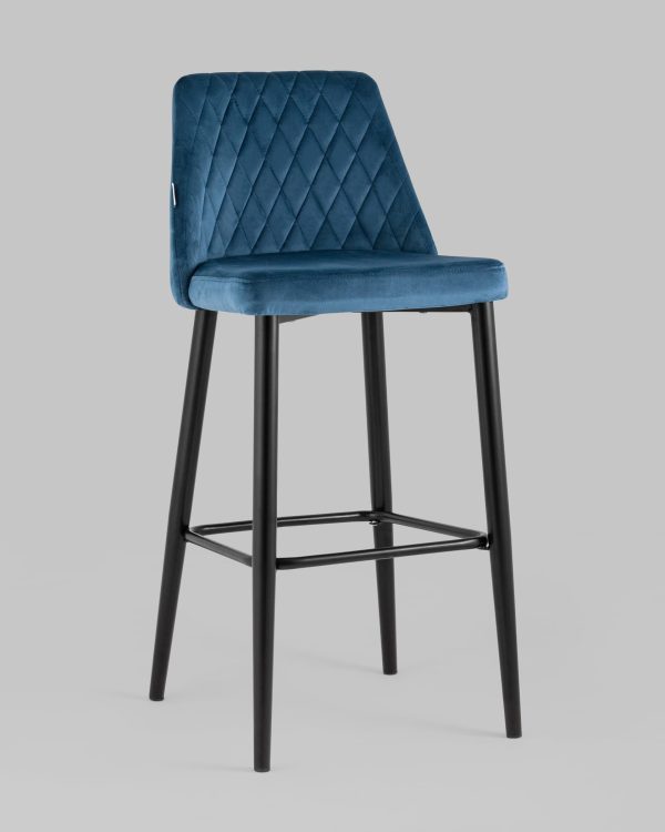Стул барный Диего велюр пыльно-синий — изображение 2