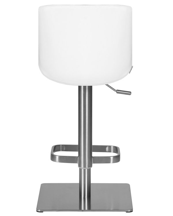 Стул барный DOBRIN ALDO, белый PU P23, основание из нержавеющей стали — изображение 5