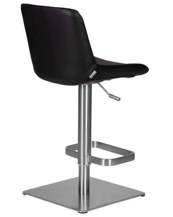 Стул барный DOBRIN ALDO, черный PU YP33-19, основание из нержавеющей стали — изображение 4