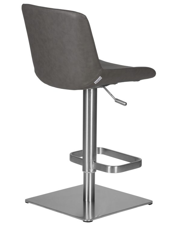 Стул барный DOBRIN ALDO, серый PU YP4, основание из нержавеющей стали — изображение 4