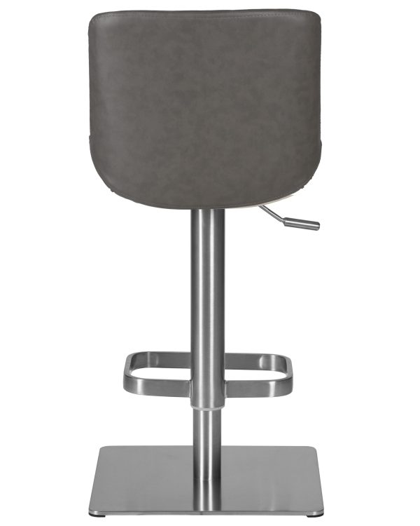 Стул барный DOBRIN ALDO, серый PU YP4, основание из нержавеющей стали — изображение 5