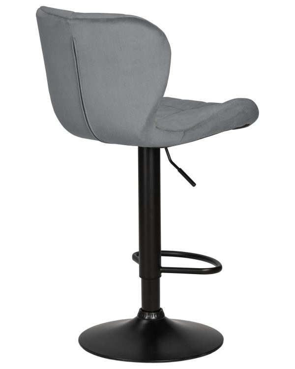 Стул барный DOBRIN BARNY BLACK, серый велюр (MJ9-75) — изображение 4