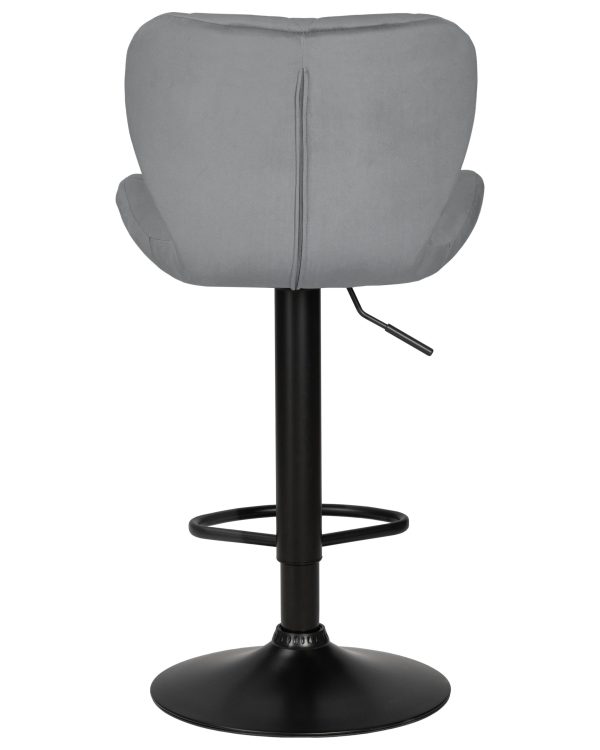 Стул барный DOBRIN BARNY BLACK, серый велюр (MJ9-75) — изображение 5
