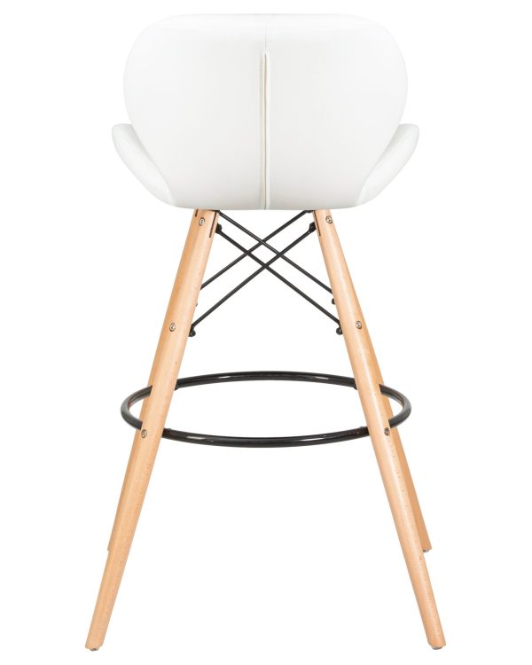 Стул барный DOBRIN BUTTERFLY BAR, ножки светлый бук, цвет белый — изображение 5