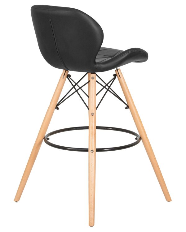 Стул барный DOBRIN BUTTERFLY BAR, ножки светлый бук, цвет чёрный — изображение 4