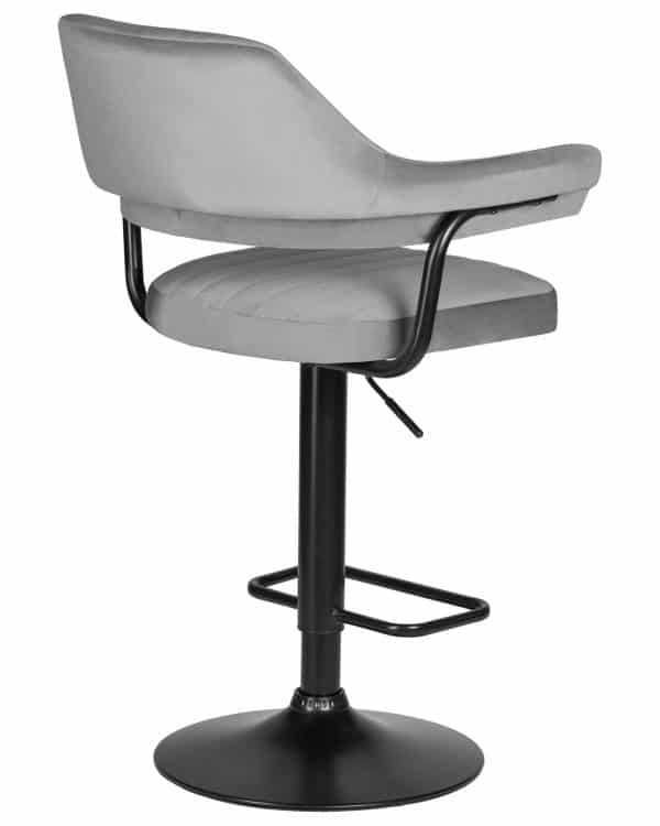 Стул барный DOBRIN CHARLY BLACK, серый велюр (MJ9-75) — изображение 4