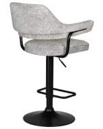 Стул барный DOBRIN CHARLY BLACK, светло-серый твид (LEO04) — изображение 4
