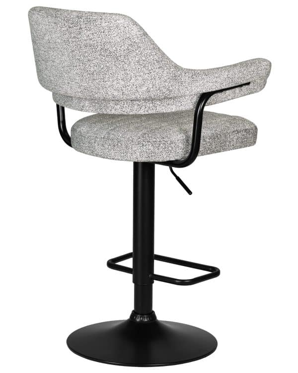 Стул барный DOBRIN CHARLY BLACK, светло-серый твид (LEO04) — изображение 4