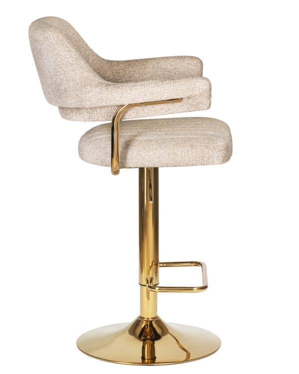 Стул барный DOBRIN CHARLY GOLD, бежевый твид (LEO26) — изображение 3