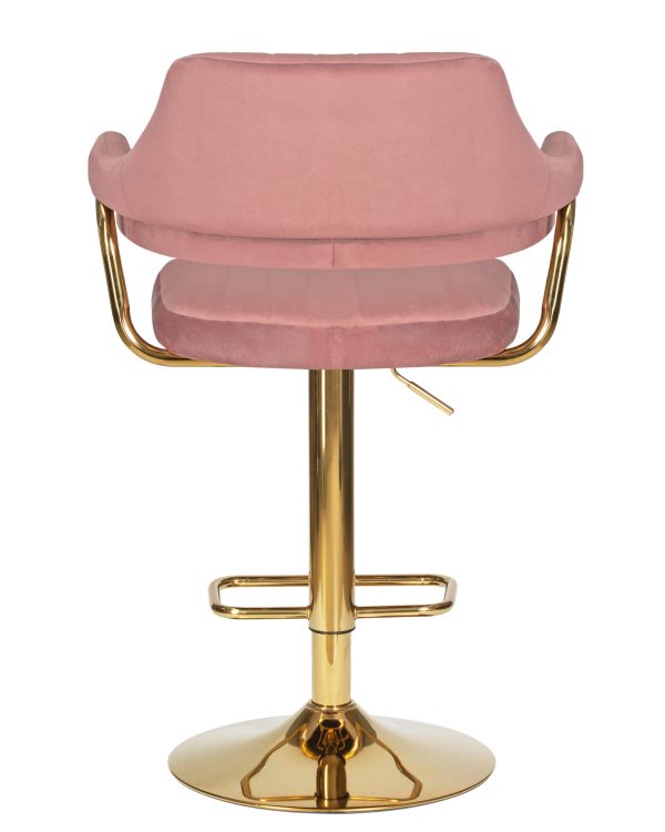Стул барный DOBRIN CHARLY GOLD, розовый велюр (MJ9-32) — изображение 5