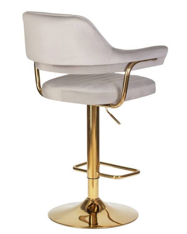 Стул барный DOBRIN CHARLY GOLD, серый велюр (MJ9-75) — изображение 4
