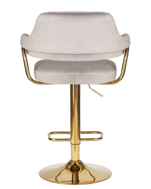 Стул барный DOBRIN CHARLY GOLD, серый велюр (MJ9-75) — изображение 5