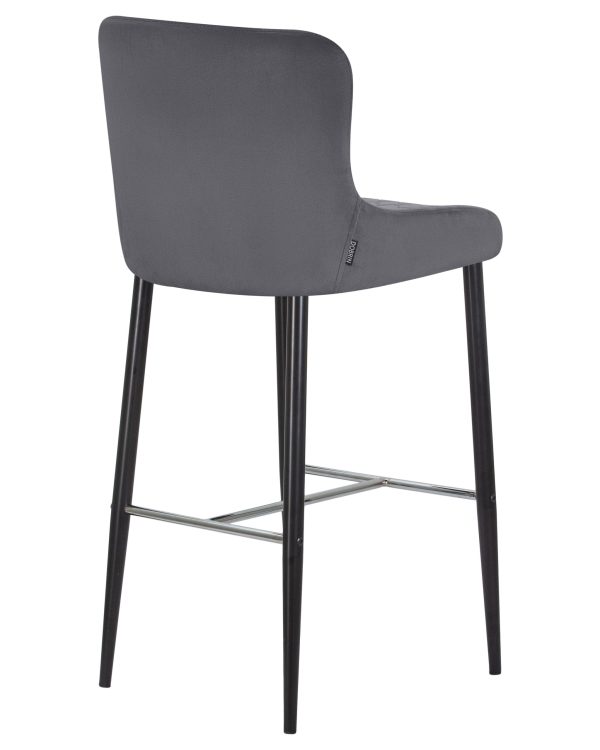 Стул барный DOBRIN CHRISTIAN'75, черные ножки, темно-серый велюр (V108-91) — изображение 4
