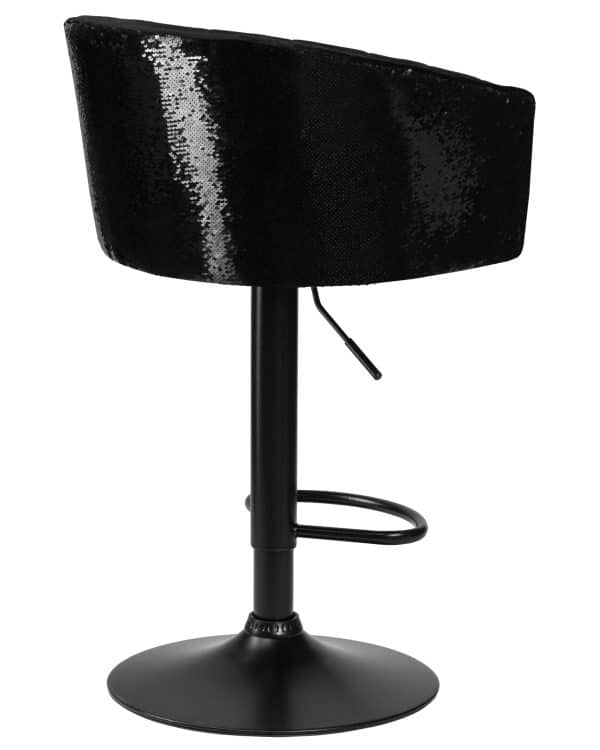 Стул барный DOBRIN DARCY BLACK SHINY, черный велюр с черно-золотыми пайетками — изображение 4
