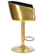 Стул барный DOBRIN DARCY GOLD SHINY, черный велюр с золотыми пайетками — изображение 3