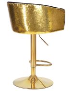 Стул барный DOBRIN DARCY GOLD SHINY, черный велюр с золотыми пайетками — изображение 4