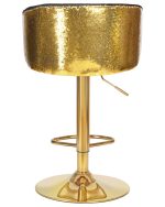 Стул барный DOBRIN DARCY GOLD SHINY, черный велюр с золотыми пайетками — изображение 5