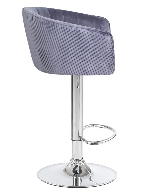 Стул барный DOBRIN DARCY, серый велюр (1922-19) — изображение 3