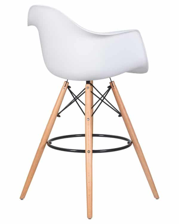 Стул барный DOBRIN DAW BAR, ножки светлый бук, цвет белый — изображение 4