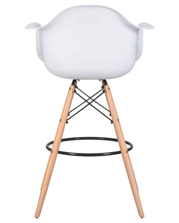 Стул барный DOBRIN DAW BAR, ножки светлый бук, цвет белый — изображение 5