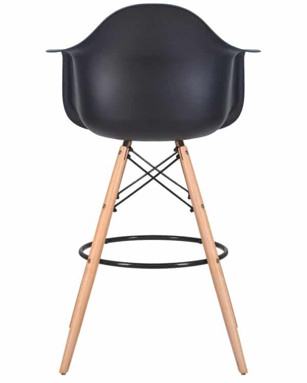 Стул барный DOBRIN DAW BAR, ножки светлый бук, цвет черный — изображение 5