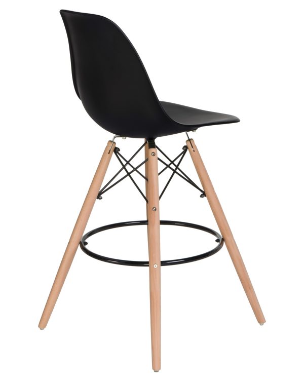 Стул барный DOBRIN DSW BAR, ножки светлый бук, цвет сиденья чёрный (B-03) — изображение 4