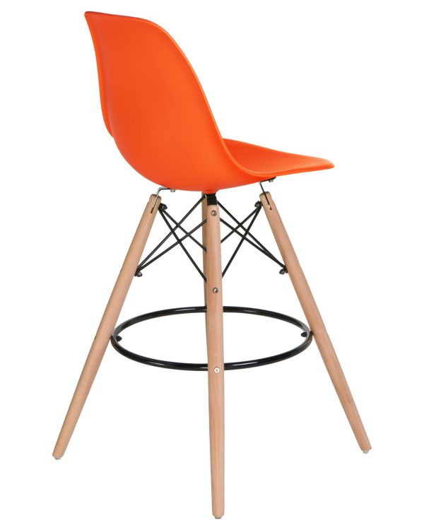 Стул барный DOBRIN DSW BAR, ножки светлый бук, цвет сиденья оранжевый (O-02) — изображение 4