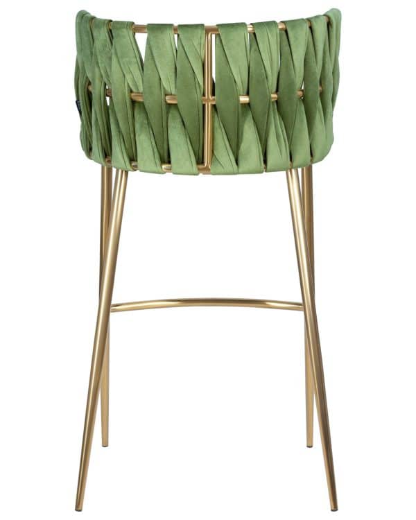 Стул барный DOBRIN EMMA GOLD, зеленый велюр (VF-08) — изображение 5