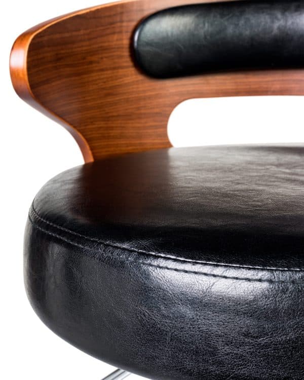 Стул барный DOBRIN FRED BLACK, коричневое дерево, чёрный — изображение 5