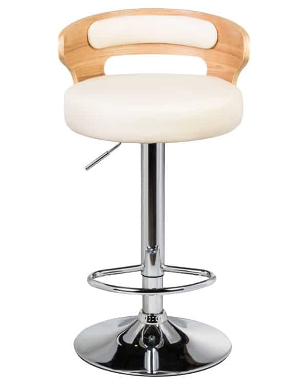 Стул барный DOBRIN FRED, натуральное дерево, кремовый — изображение 4