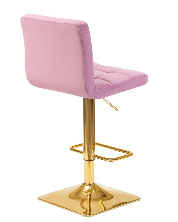 Стул барный DOBRIN GOLDIE, пудрово-сиреневый велюр (MJ9-52) — изображение 4