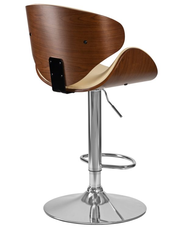 Стул барный DOBRIN KARTER, коричневое дерево, кремовый — изображение 4