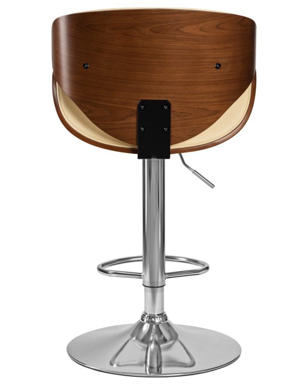 Стул барный DOBRIN KARTER, коричневое дерево, кремовый — изображение 5