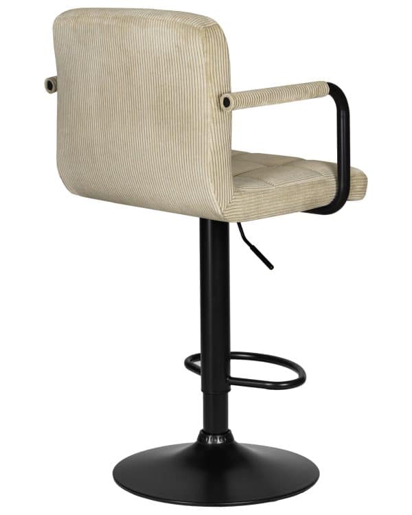 Стул барный DOBRIN KRUGER ARM BLACK, бежевый вельвет (LAR-E2041-04) — изображение 4