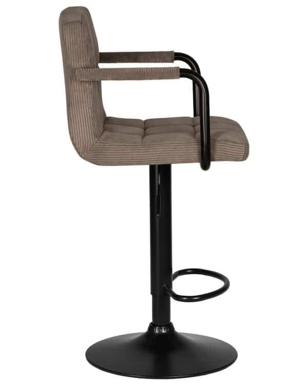 Стул барный DOBRIN KRUGER ARM BLACK, какао вельвет (LAR-E2041-05) — изображение 3