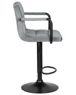 Стул барный DOBRIN KRUGER ARM BLACK, серый велюр (MJ9-75) — изображение 3