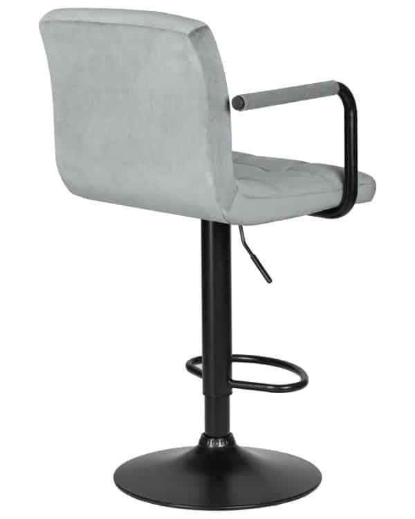 Стул барный DOBRIN KRUGER ARM BLACK, серый велюр (MJ9-75) — изображение 4