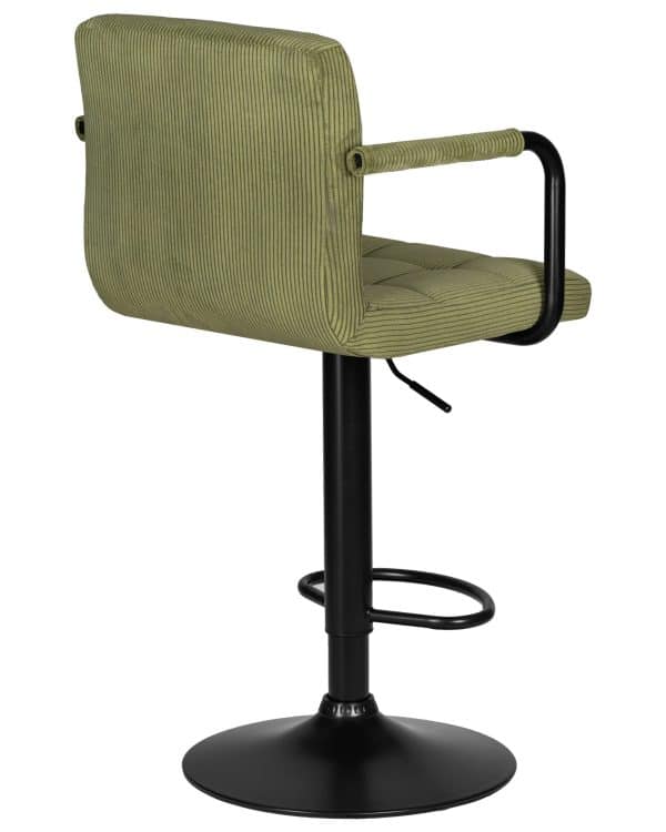 Стул барный DOBRIN KRUGER ARM BLACK, зеленый вельвет (LAR-E2041-7) — изображение 4