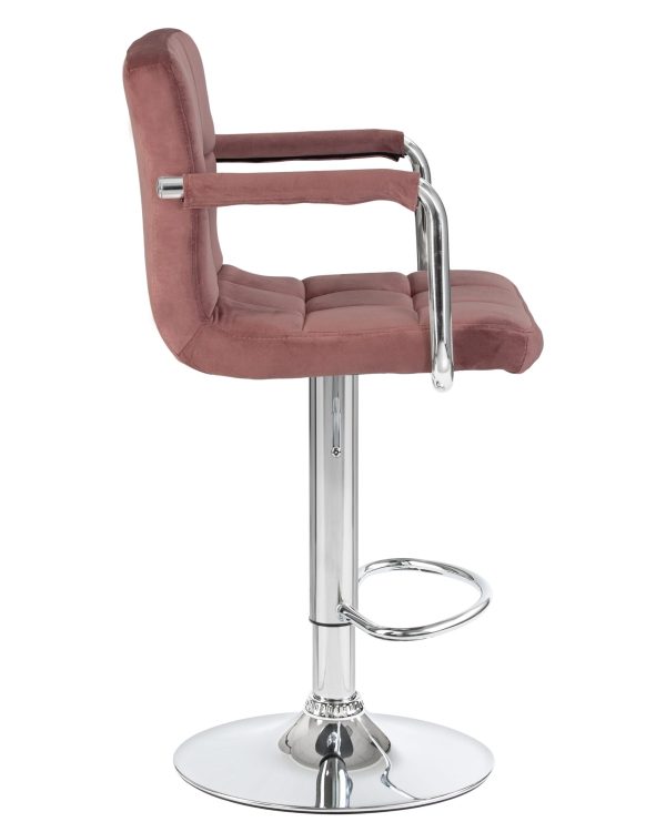 Стул барный DOBRIN KRUGER ARM, пудрово-розовый велюр (MJ9-32) — изображение 3